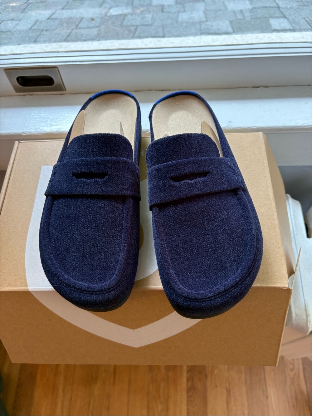 Rothy's Penny Clog in Revelvet Navy. NWT